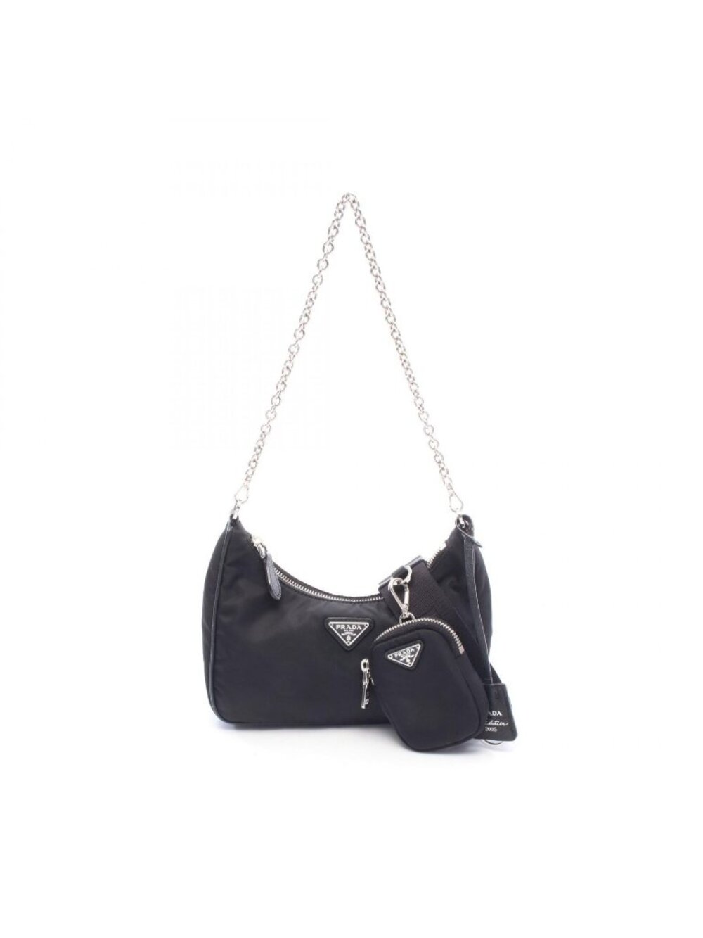 Prada Shoulder Bag Re Edition 2005 Black Nylon Leather 2-Way